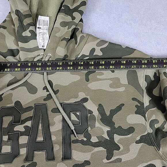 GAP Camouflage Sweatshirt Hoodie Men's Size Large Olive Green,‎ Brown Pullover - Picture 9 of 12